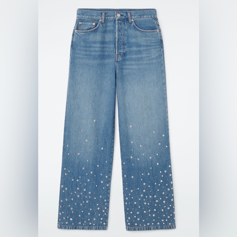 COS wide leg EMBELLISHED studded  RELAXED JEANS Size 27
NWT